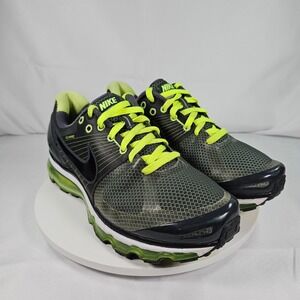 Nike Air Max 2010 Men's Running Shoes Gray Neon Green Size 11 386368 004
